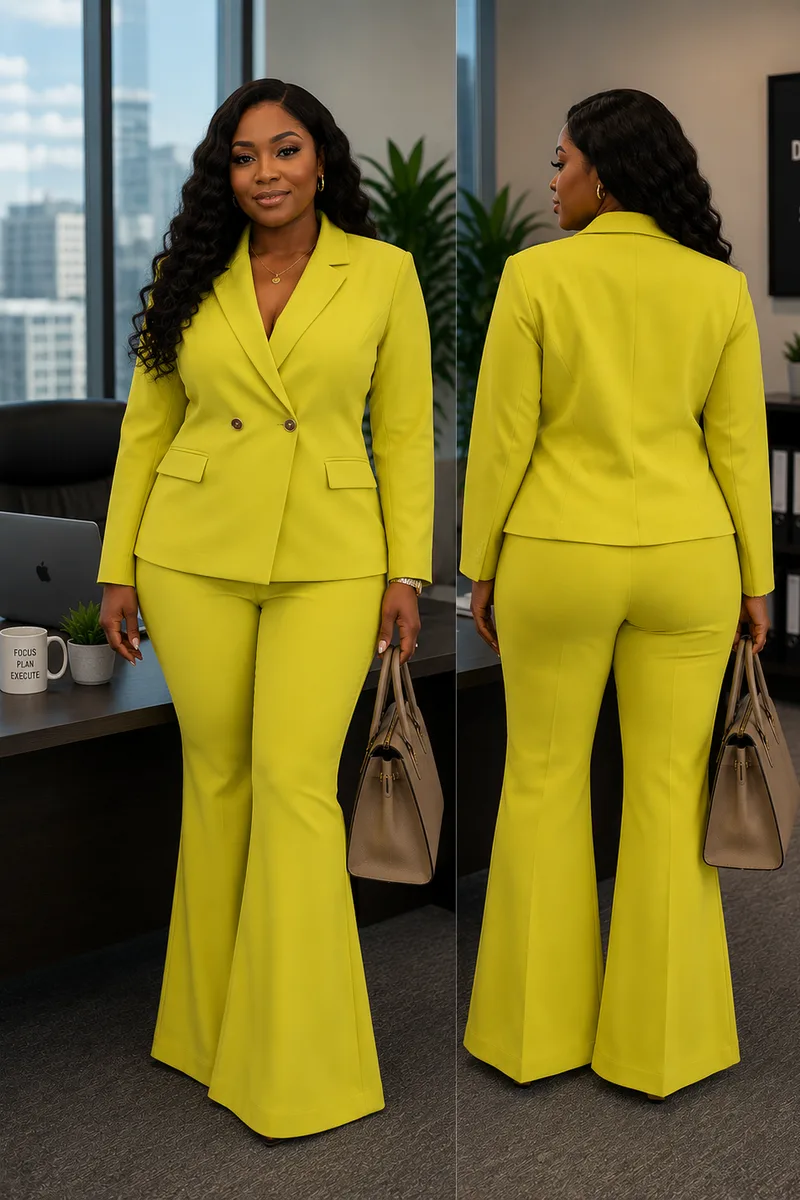Citrine Yellow Pant Suit